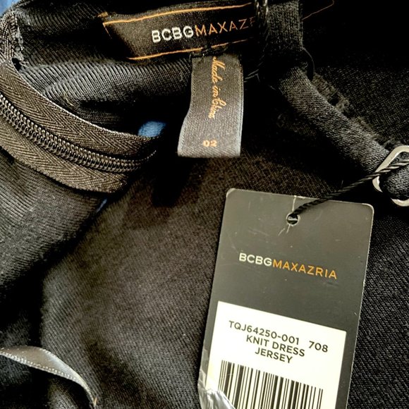 BCBGMAXAZRIA Black & Blue Silk Formal Embroidered Bubble Hem Dress Size 2 - Picture 4 of 7